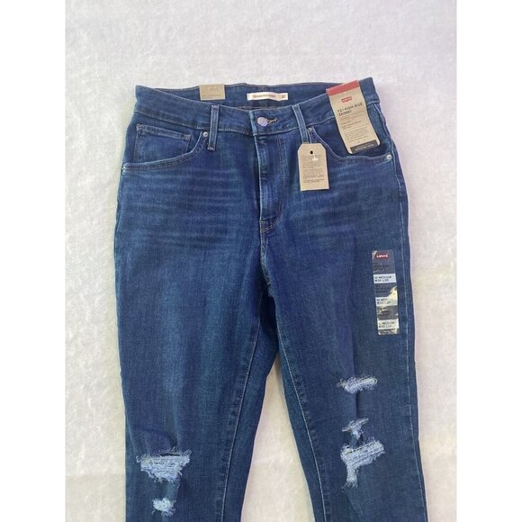 Levis Levi 721 High rise Skinny Jeans Size 30 x 30 Women New Distressed Skinny - Picture 4 of 16